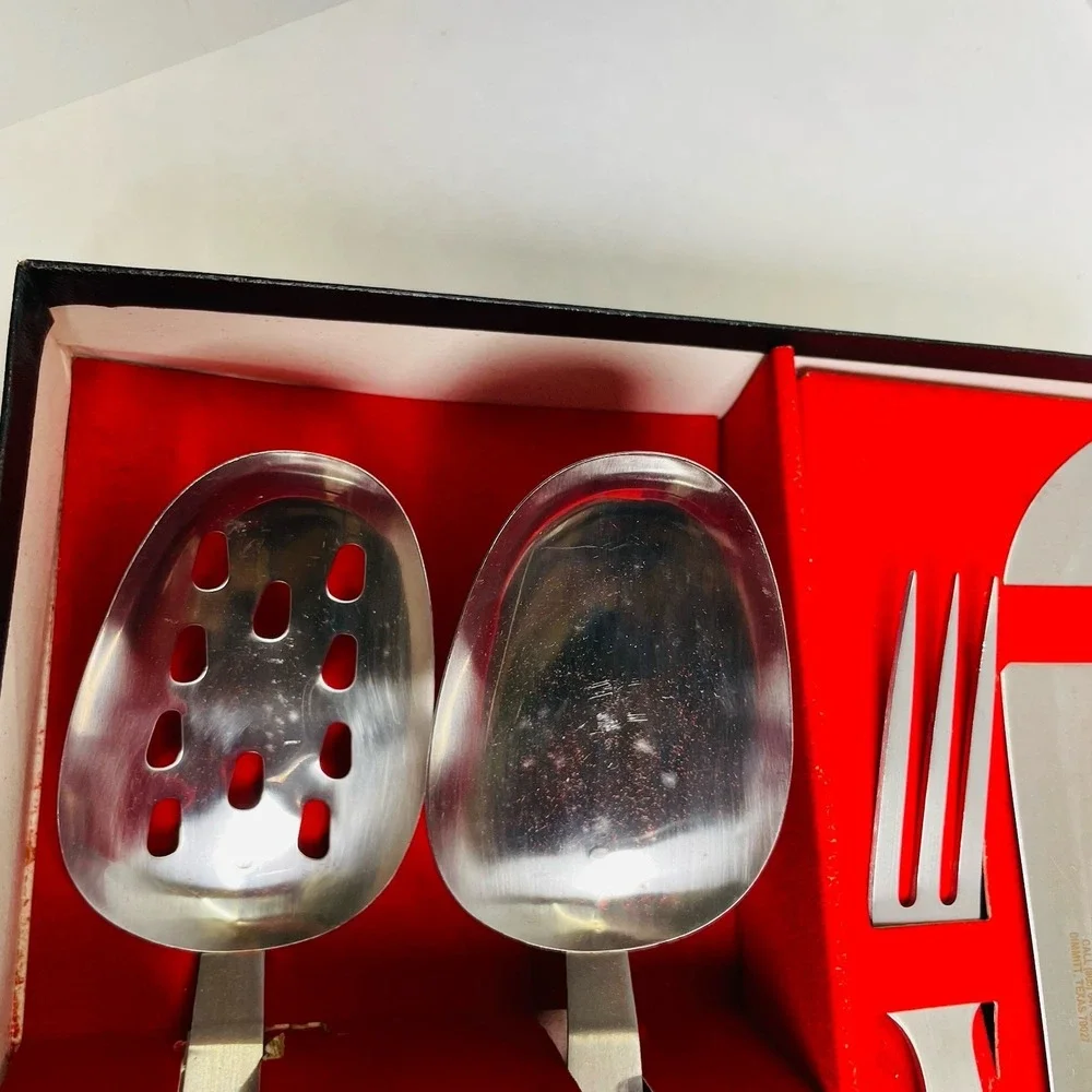 Vermco Stainless Steel Serving Set 2 Spoons Knife Fork Stainless‎ Japan Boxed